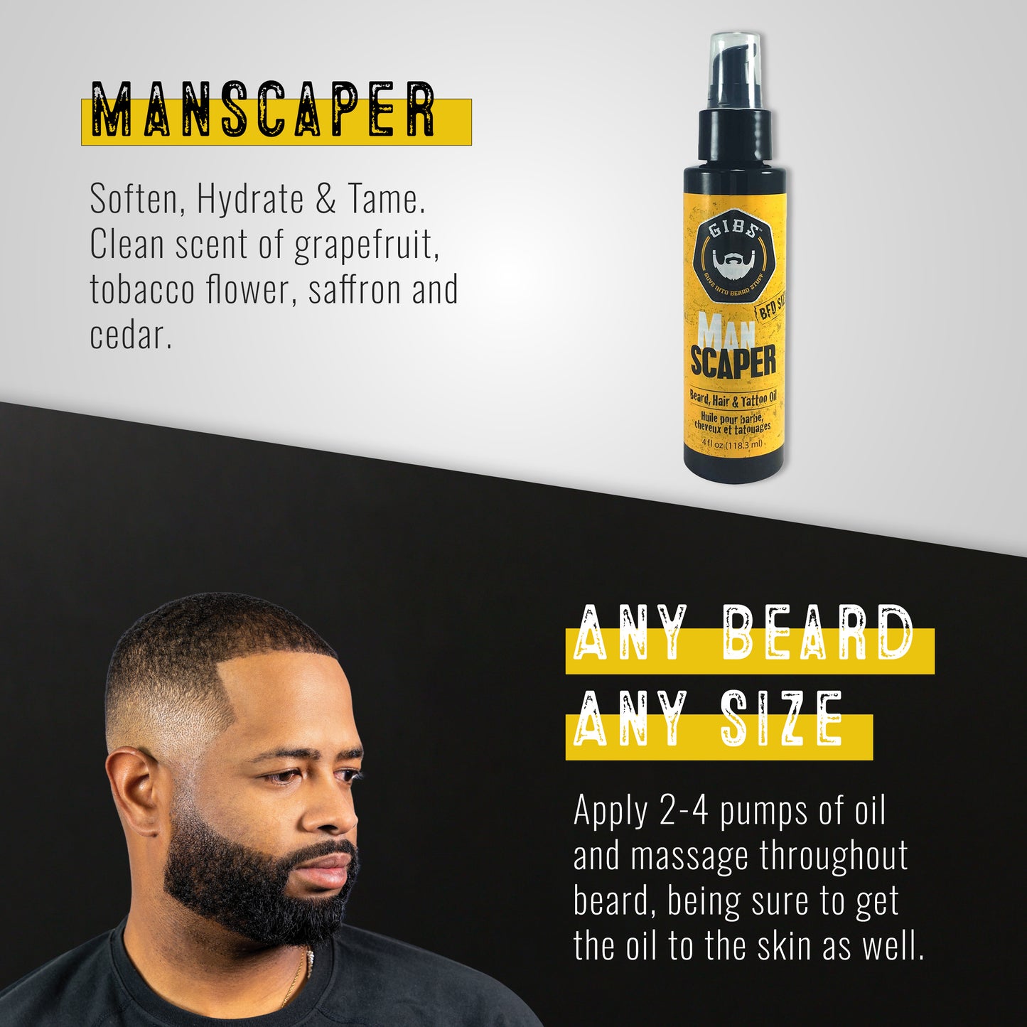 Beard, Hair & Tattoo 4 oz Oil: ManScaper