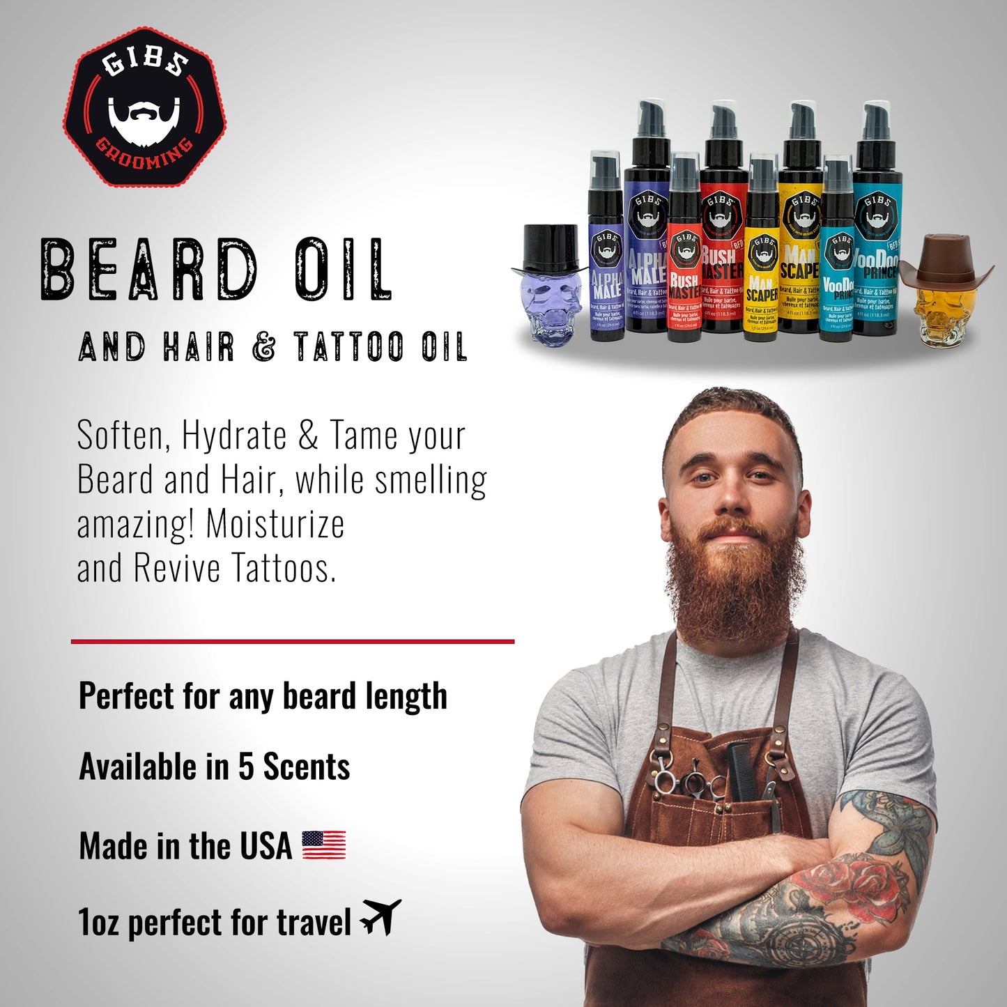 Beard, Hair & Tattoo Oil 1oz:  VooDoo Prince